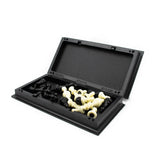 Black plastic case with black and white plastic components on a white background