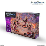 StarCraft tabletop miniatures game box with Hydalisk figures on a white background