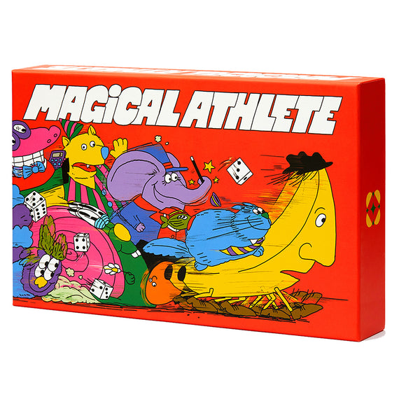 Colorful box of 'Magical Athlete' with cartoon characters on a white background