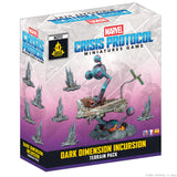 Marvel Crisis Protocol miniatures game box with terrain pieces on a white background