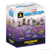 Marvel Crisis Protocol miniatures game box with Asgardians starter set on a white background