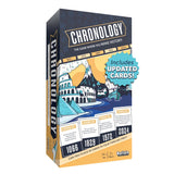 Chronology: The Game Where You Make History board game box by Buffalo, featuring illustrated historical landmarks and years.
