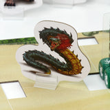 Board game piece with a dragon design on a game board