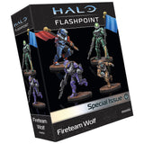 Halo Flashpoint Fireteam Wolf special issue packaging with figures on a black background