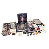 Board game set with components and a box labeled 'Settima' on a white background