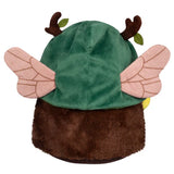 Green and brown hat with insect wings and antlers on a white background