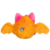 Orange plush toy with pink ears on a white background