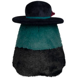 Plush toy with a black and teal design on a white background