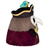 Plush toy resembling a pirate with a bird on its shoulder, on a white background