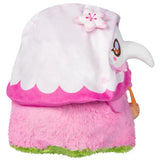 Plush toy with a pink and white design on a white background