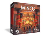 Board game box titled 'Minos: Dawn of Faith' on a black background