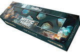 Mystic Mines Gemstone Dice packaging with dice and graphics on a white background