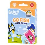 Bluey Go Fish card game packaging with cartoon characters on a white background