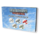 Leviathan's The Great War Plane Token Pack packaging with airplane icons on a blue sky background