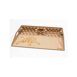 Wooden paint tray with laser-cut design on a white background