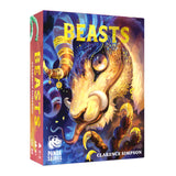 Board game box for 'Beasts' by Panda Saurus Games with a dragon illustration on a white background.