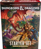 Dungeons & Dragons Starter Set packaging with characters and a dragon on a colorful background