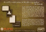 Promotional graphic for a game with text and game pieces on a textured background