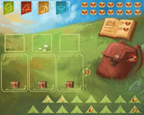 Game interface with a backpack, book, and various icons on a grassy background