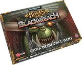 Warhammer game box for 'Heroes of Black Reach' with orc reinforcement theme