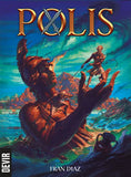 Book cover of 'Polis' by Fran Diaz with a fantasy scene and Devir logo.