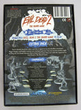 Back of 'Evil Dead 2' board game packaging with text and miniature figures.