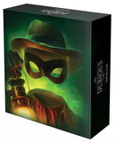Product packaging with a mask and hat design, featuring the brand 'Dubious'.