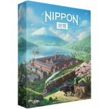 Board game box titled 'Nippon' with a scenic illustration of a factory and train.