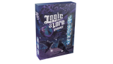 The board game box for 'Logic & Lore: Variance' is shown at a three-quarter angle against a plain white background. The box art features a dark, mystical purple and blue design with illustrations of a dragon, crows, and glowing blue dice.