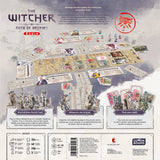 Board game packaging for 'The Witcher: Path of Destiny' with game components and rules.
