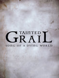 Text 'Tainted Grail: Song of a Dying World' on a textured background