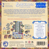 Board game expansion packaging for 'Barcelona' with text and game pieces.
