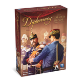 Board game box for 'Diplomacy: The Golden Blade' with illustrated characters on a white background