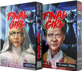 Two 'Final Girl' themed product boxes with a nun and an elderly woman on the covers.
