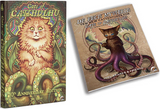 Two books titled 'Cats of Cthulhu' with illustrations of cats and octopuses on a white background.
