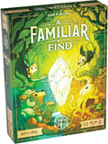 Board game box titled 'A Familiar Find' with fantasy-themed artwork on a green background.