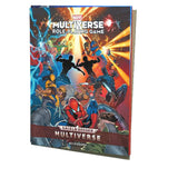 Marvel Multiverse Role Playing Game book cover with superhero characters on a white background