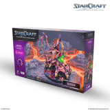 StarCraft tabletop miniatures game box with a Queen figure on a white background