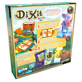 Dixit game box with colorful illustrations on a white background