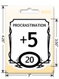 Sticker: Procrastination Stat Block Waterproof Die Cut