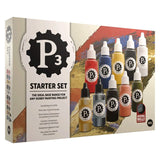 P3 Starter Set packaging with paint bottles on a white background