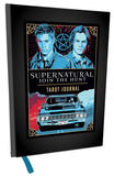 Supernatural tarot journal with cover featuring two characters and a car.
