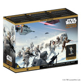Star Wars Legion Echo Base Defenders Army Box packaging with soldiers and a speeder bike on a snowy landscape.