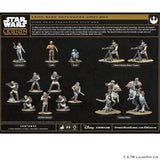 Star Wars Legion Echo Base Defenders Army Box with miniatures on a black background