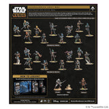 Star Wars Legion Mandalorian Army Box packaging with miniature figures on a black background