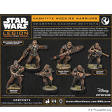 Star Wars Legion Kashyyyk Wookiee Warriors expansion set packaging with figures and text.