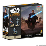 Star Wars Legion action figure box set packaging with characters and lightsabers.