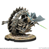 Detailed model of a mechanical creature with a large wheel on a white background
