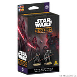Star Wars Legion Victoria Fifth Brother & Seventh Sister miniatures box set packaging, featuring dark artwork with red lightsabers and two painted toy figures shown on the front.