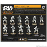 Star Wars Legion Snowtroopers miniatures set on a branded display card.